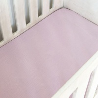 PHLO Studio - 100% Cotton Dusty Pink Muslin Cot Fitted Sheet Photo