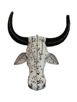 African Bead and Wire Handcrafted Nguni Cow Head Wall Décor Large Photo