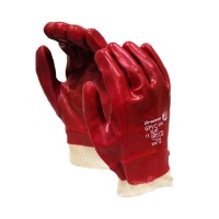 Dromex Std Weight Red PVC Coated Knitted Wrist Gloves Photo