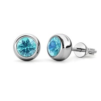 Destiny march/Aquamarine Birthstone Earrings with Swarovski Crystals Photo