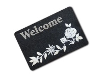 Matnifique Welcome Flower Design Flock Mat Doormat Photo