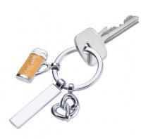 Troika Keyring: Beerfest with Pretzel Beer and Personalisable Blank Charms Photo