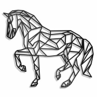 Unexpected Worx Geometric Horse Metal Wall Art Home Décor - 61x52cm By Photo