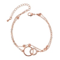 Idesire Rose Gold Double Circle Bracelet With Cubic Zirconia Photo