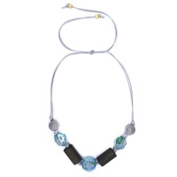 Lily & Rose Blue & Grey Bead Necklace VN8094 Photo
