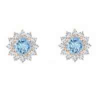Stella Luna Mia earrings - Made with Swarovski Aquamarine Crystal Rosegold Photo