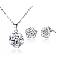 LGM Flower Pendent Necklace Hollow Stud Earrings stainless steel Photo