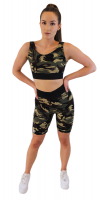 Shameless Persistence SP - Gym & Fitness Camo Print Crop Top & Scrunch Bum Shorts Sports Set Photo