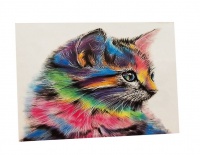 Diamond Dot Art painting - 30x40 - Colourful Cat Photo