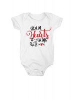 "Stealing Hearts & Making Farts" 100% Cotton Short Sleeve Baby Grow Photo