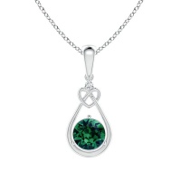 Stella Luna Knotted Heart Pendant-Swarovski Emerald Crystal Photo