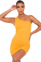 I Saw it First - Ladies Bright Orange One Shoulder Mini Dress Photo