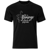 Think Out Loud Mens "Be a Flamingo in a Flock of Pigeons" Short Sleeve Photo
