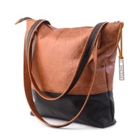 El Shaddai Leather Mary Tote Bag - Two Tone Photo