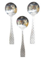 AZAZ ENTERPRISE 3 Piece Serving Spoon Ss 22cm SQR Pattern Handle Photo