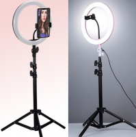 5-in-1 180° Rotatable 3-Mode LED Ring Light & Adjustable Tripod Stand -26cm Photo
