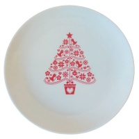 The Nordic Collection Nordic Christmas Tree & Heart Print Ceramic Decoration Plate 19 cm Photo