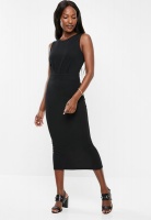 Women's Edit Sleeveless Dress With Pleats - Black Photo