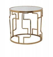 H Design Gold Colour & Mirror Top Coffee Table Photo