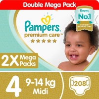 Pampers Premium Care - Size 4 Double Mega Pack - 208 Nappies Photo