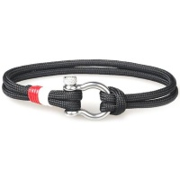 Killerdeals Black Nylon Rope Bracelet with Silver Stainless Steel Shackle Photo