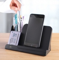 10W Wireless Charger Stand Holder with Desk Pen Pencil Organizer-White Photo