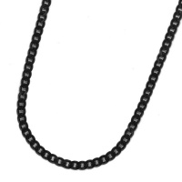Xcalibur 3mm wide black curb 70cm chain - stainless steel Photo