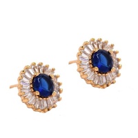 iDesire Sapphire Blue CZ Stud Earrings Photo
