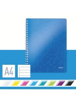 Leitz : A4 Ruled Perforated Punched WOW N/book Wire Bound - Blue Photo