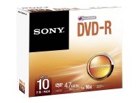 Sony DVD-R 4.7GB Blank Optical Media - 120 Minutes - 10 Pack Photo