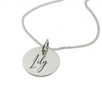""Lily" Personalised Engraved Necklace in Sterling Silver" Photo