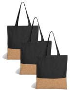 3 x Pack Cotton & Cork Tote Bag Black Photo
