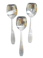 AZAZ ENTERPRISE 3 Piece Serving Spoon Ss 28cm SQR Dots Pattern Handle Photo