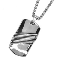 Xcalibur Oxidised strip dog tag pendant necklace stainless steel Photo