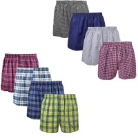 8 x Men's Woven Boxers Underwear 100% Cotton Boxer Shorts Underwear For Men Photo