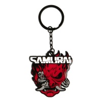 JINX Cyberpunk 2077 - Samurai Logo Metal Keychain Photo