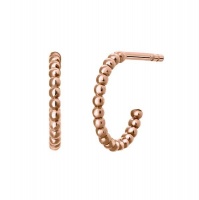 9k Rose Gold Mini Beaded Hoop Earrings Photo
