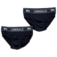 Lonsdale Boys 2 Pack Briefs - Navy/White Photo