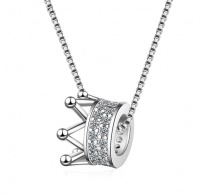 SilverCity Silver Plated Exquisite Large Zircon Crown Pendant Necklace Photo