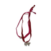 No Memo - Bracelet With Ribbons & Small Horse Charm - Cerise/Red - 26 cm Photo