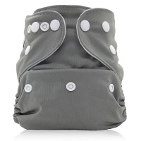 Bamboo Baby Pocket Nappy with Snap waist - Grey Photo