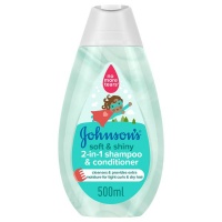 Johnson Johnson Johnsons Shampoo Soft & Shiny 2-In-1 Shampoo & Conditioner 500Ml Photo
