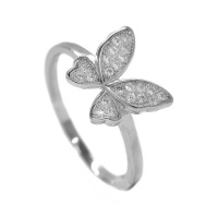 Silverbird 925 Sterling Silver Cubic Zirconia Butterfly Ring Photo