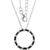 Kays Family Jewellers Circle of life Black Baguette Pendant in 925 Sterling Silver Photo