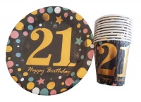 Happy 21st Birthday Party Set - Plates and Cups Photo