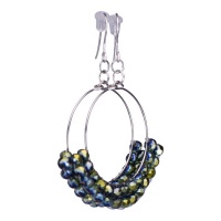 Dimzique Jewellery - Handmade Beaded Hoop Earrings - Small Green Photo