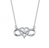 Lucid Gorgeous Infinity Heart Minimalist Necklace - Silver Photo