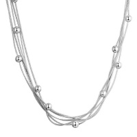Silver Designer 5 String Ball Necklace Photo