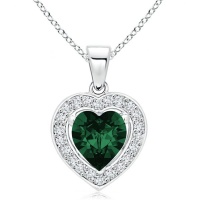 Stella Luna Heart Necklace with Swarovski Emerald Crystal Photo