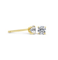 9ct Yellow Gold Cubic Zirconia Claw Stud Earrings - Round Photo